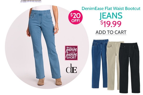 Denimease Flat Waist bootcut Jeans $19.99 Add to Cart