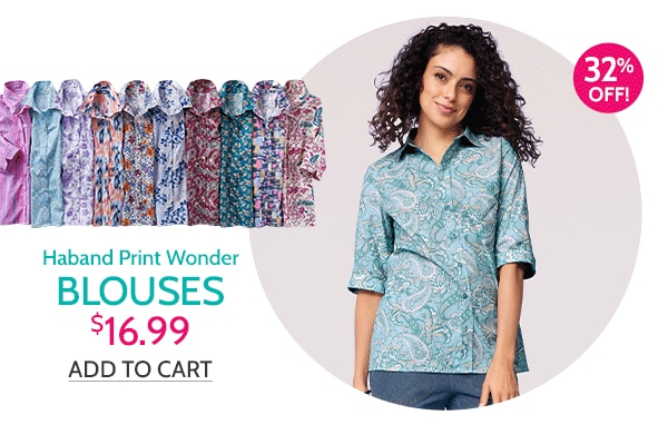 Haband Print Wonder Blouses $16.99 Add to Cart