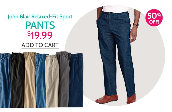 John Blair Relaxed Fit Sport Pants $19.99 Add to Cart