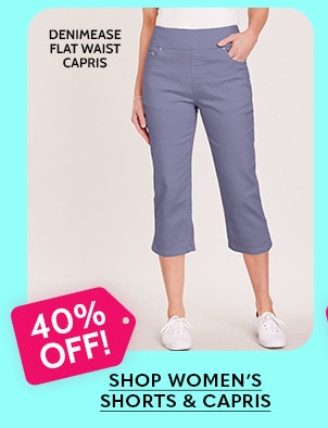 Denimease Flat Waist Capris - Shop Women's Shorts & Capris