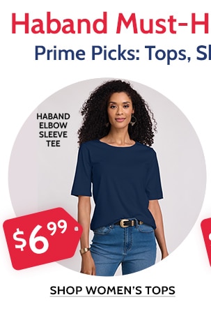 Styles from $6.99 Prime Picks: Tops, Shirts, Fleece & More! Haband Elbow Sleeve Tops - Shop Women's Tops