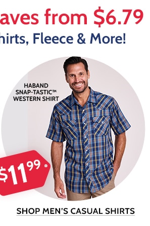 Styles from $6.99 Prime Picks: Tops, Shirts, Fleece & More! John Blair Haband Snap tastic Western Shirt - Shop Men's Casual Shirts
