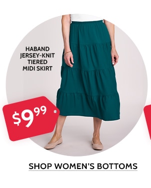 Styles from $6.99 Prime Picks: Tops, Shirts, Fleece & More! - Haband Jersey Knit Tiered Midi Shirt - Shop Women's Bottoms