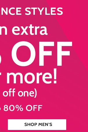 All Clearance take an extra 30% Off two or more! Or 20% Off one. DSave up to 805 off - Shop Men's Clearance