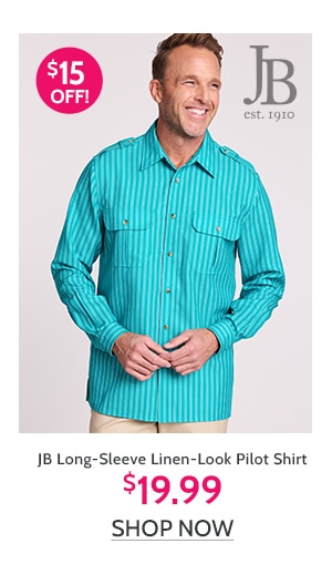 JB Long Sleeve Linen Look Pilot Shirt $19.99  - Shop Now