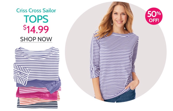 Criss Cross Sailor Top $14.99 - Shop Now