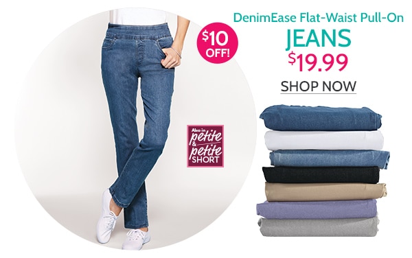 Denimease Flat Waist Pull On Jeans $19.99 - Shop Now