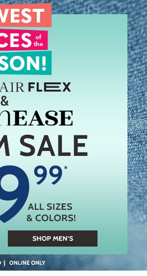 Lowest Prices of the Season! John Blair Flex, Denimease & Denim sale Now $18.99 All Sizes & Colors On Sale - Shop Men's