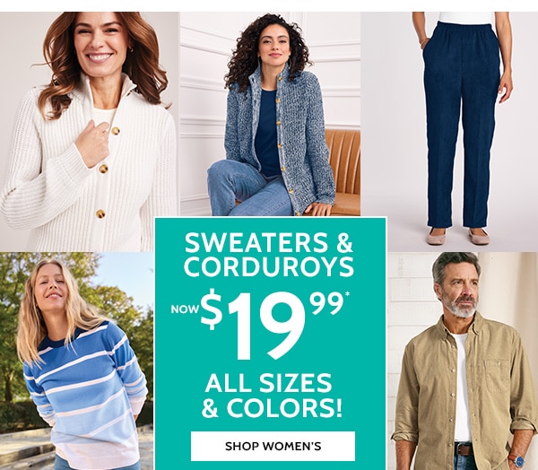 Sweaters & Corduroys Now $19.99 - Shop Men's