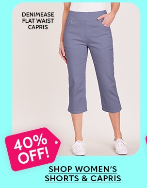 Denimease Flat Waist Capris - Shop Women's Shorts & Capris
