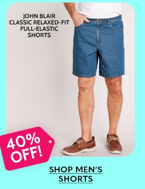 John Blair Classic Relaxed Fit Full elastic Shorts