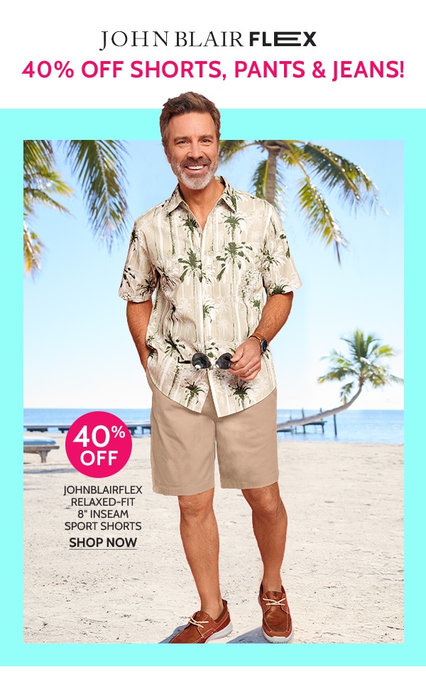 John Blair Flex 40% off Shorts, Pants & Jeans JohnBlair Flex Relaxed-Fit 8 Inch Inseam Sport Shorts - Shop Now