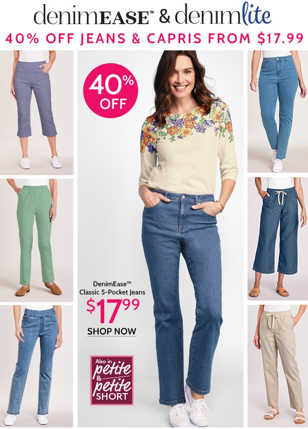 denimease & Denimlite 40% Off Jeans & Capris From $17.99 Denimease Classic 5 Pocket Jeans - Shop Now
