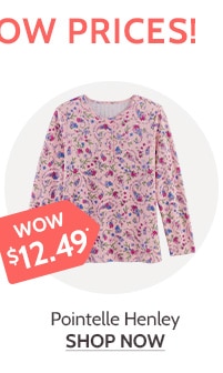 Hurry Limited Time Wow Prices! Pointelle Henley - Shop Now