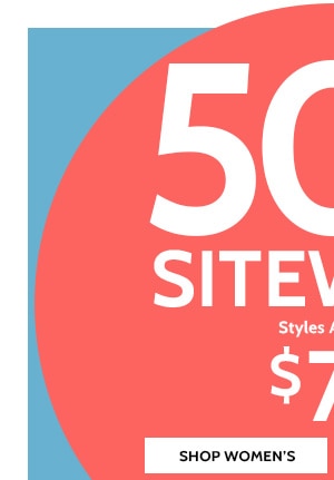 50% Off Sitewide Savings as low as $7.49 Shop Women's