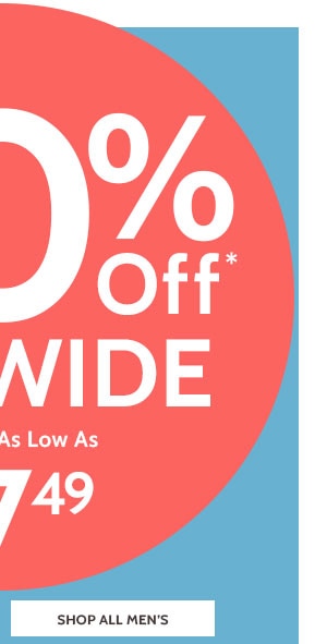 50% Off Sitewide Styles as low as $7.49- Shop All Men's