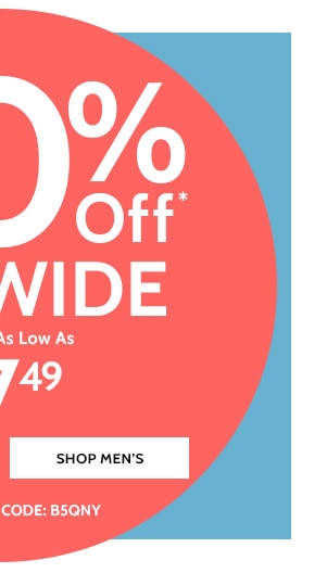 50% Off Sitewide Styles as low as $7.49- Shop All Men's