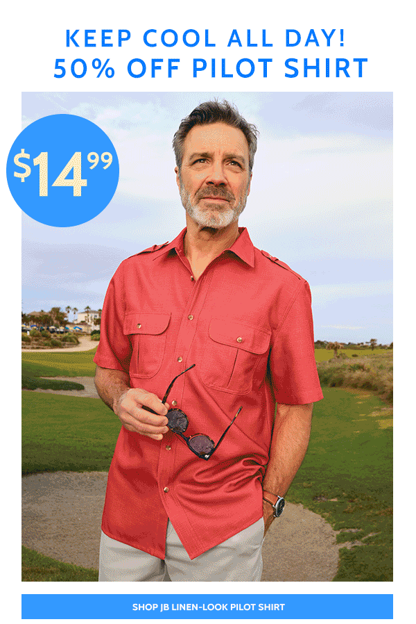 Keepp Cool All Day! 50% Off Pilot Shirt - Shop JB Linen-Look Pilot Shirt