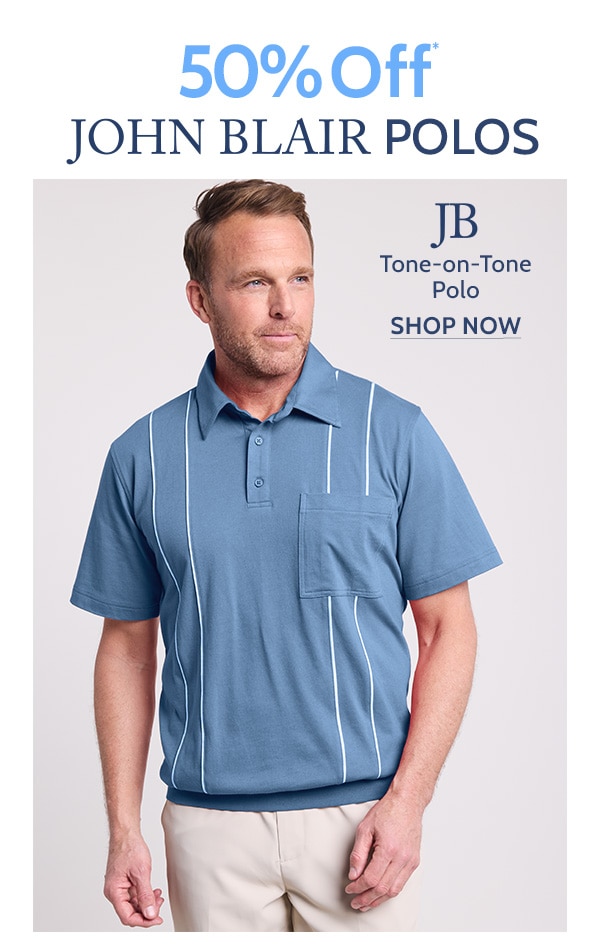 50% Off John Blair Polos JB Tone - On - tone Polo - Shop Now