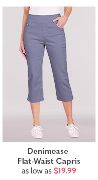Denimease Flat Waist Capris as low as $19.99