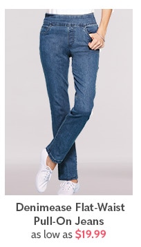 Denimease Flat Waist Pull on Jeans as low as $19.99