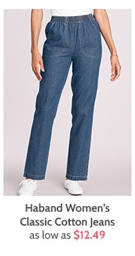 Haband Women's Classic Cotton Jeans as low as $12.49