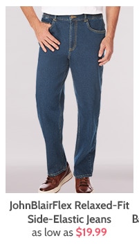 JohnBlairFlex Relaxed Fit Side Elastic Jeans as low as $19.99