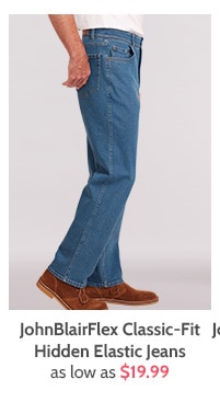 JohnBlairFlex Classic Fit Hidden Elastic Jeans as low as $19.99