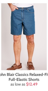 John Blair Classics Relaxed Fit Full Elastic Shorts as low as $12.49