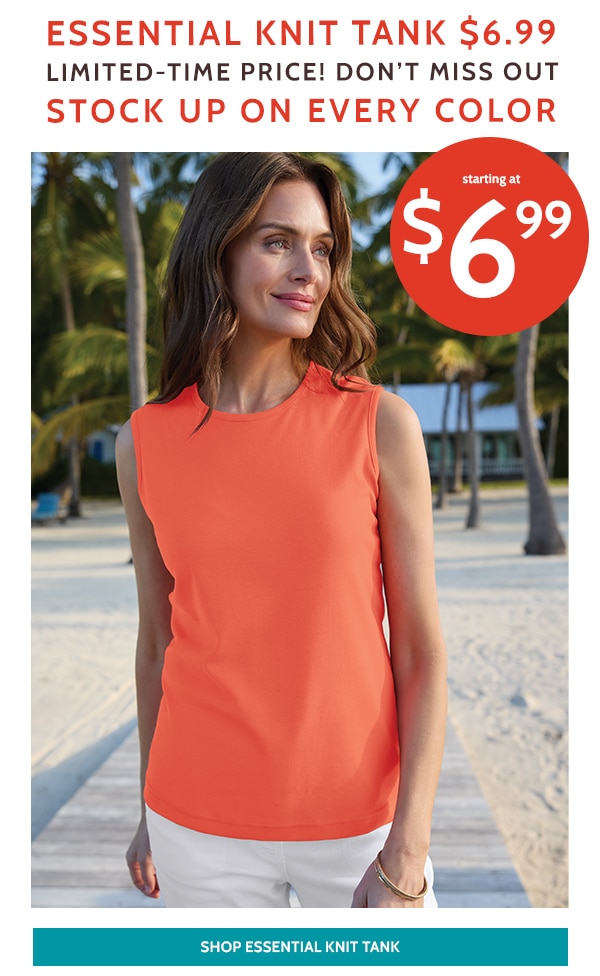 Essential Knit Tank $6.99 Limited Time Price! Don't Miss Out Stock Up on Every Color - Shop Essential Knit Tank