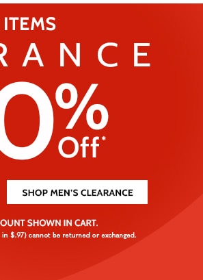 1200 + Items Clearance as low as $4.97 up to 80% off - Shop Men's Clearance