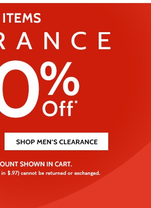 1200 + Items Clearance as low as $4.97 up to 80% off - Shop Men's Clearance