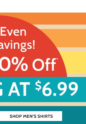 Shop More Savings! 50% to 80% Off Starting at $6.99 - Shop Men's Shirts