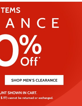 1200 + Items Clearance as low as $4.97 up to 80% off - Shop Men's Clearance