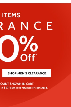 1200 + Items Clearance as low as $4.97 up to 80% off - Shop Men's Clearance