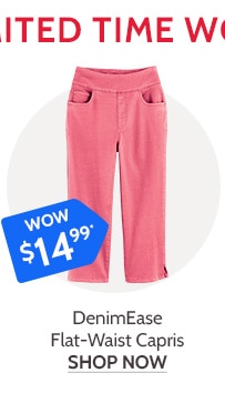 Hurry Limited time Wow Prices! - Denimease Flat Waist Capris - Shop Now