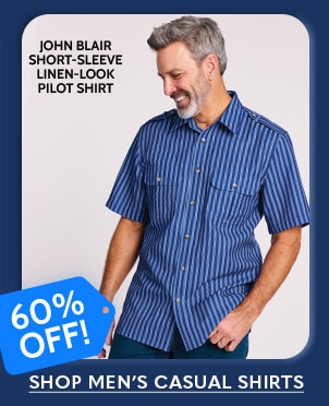 John Blair Short-Sleeve Linen-Look Pilot Shirt 60% Off - Shop Men's Casual Shirts