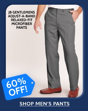 JB Gentlemen's Adjust-A-band Relaxed Fit Microfiber Pants 60% Off - Shop Men;s Pants