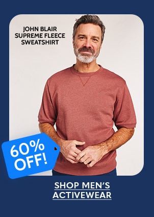 John Blair Supreme Fleece Sweatshirt 60% Off - Shop Men's Activewear