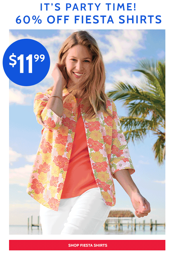 It's Party Time! 60% Off Fiesta Shirts - Shop Fiesta Shirts