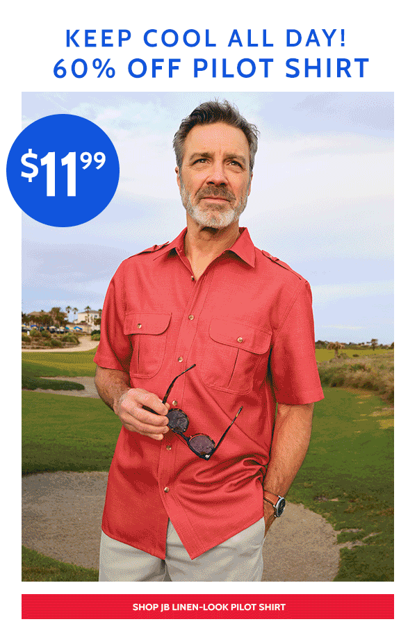 Keep Cool All Day 60% Off Pilot Shirt - Shop JB Linen-Look Pilot Shirt
