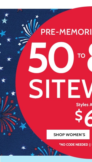 Pre-Memorial Day Sale! 50% to 80% Off Sitewide! Styles as low as $6.99 - Shop Women's