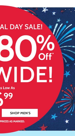 Pre-Memorial Day Sale! 50% to 80% Off Sitewide! Styles as low as $6.99 - Shop Men's