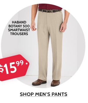 Styles from $6.99 Prime Picks: Tops, Shirts, Fleece & More! Haband Botany 500 Smartwaist trousers - Shop Men's Pants