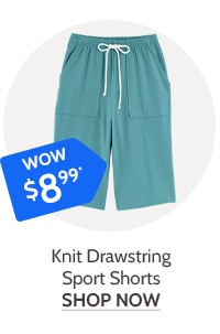 Knit Drawstring Sport Shorts Wow $8.99 - Shop Now