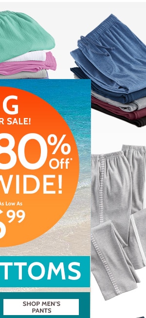 Big Summer Sale! 50% to 80% Off Sitewide! Styles as low as $6.99 - Shop Men's Pants