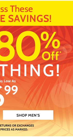 Pre-Memorial Day Sale! 50% to 80% Off Sitewide! Styles as low as $6.99 - Shop Men's