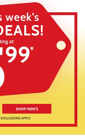 Shop this Week's wow Deals1 Starting at $5.99 - Shop Men's