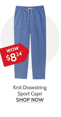 Knit Drawstring Sport Capris - Shop Now