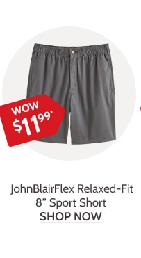 JohnBlairFlex Relaxed Fit 8 inch Sport Shorts - Shop Now